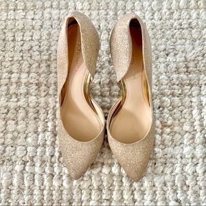 BCBG Gold Glitter Heels